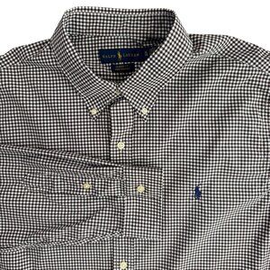 Ralph Lauren Mens Checkered Button Down Shirt Long Sleeve XL Performance Pony